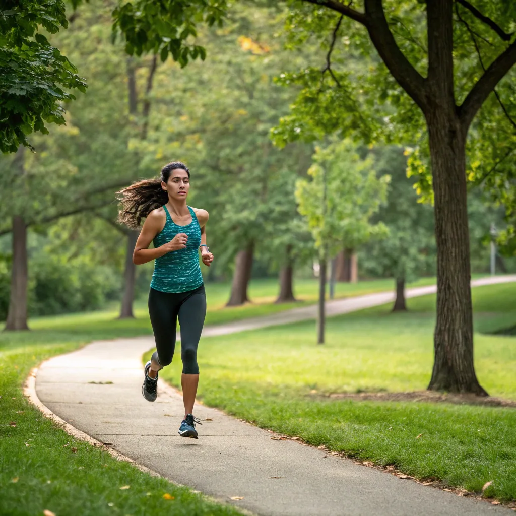 Maria Gonzalez running in the park